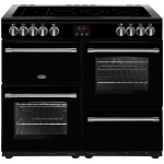 Belling Farmhouse FH100EBK 100cm Electric Ceramic Range Cooker-Black-
