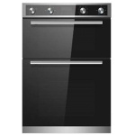 Montpellier DO3570IB Stainless Steel With Black Glass Built In Electric Double Oven