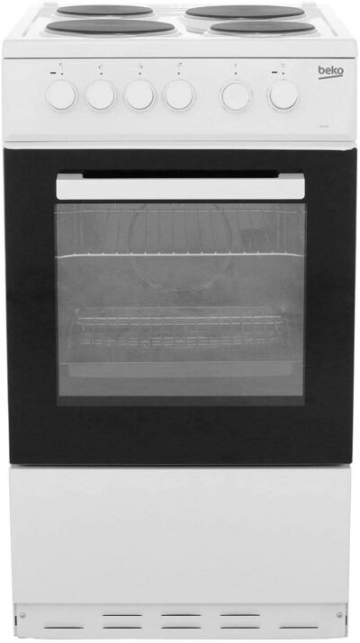 Beko KS530W 50cm Wide Electric Single Cavity Cooker With Sealed Plate Hob - White
