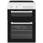 Beko KTC611W Twin Cavity Cooker with Ceramic Hob - White