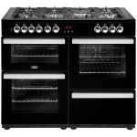 Belling Cookcentre 110DFTBLK 110cm Dual Fuel Range Cooker-Professional - Black - 444444095