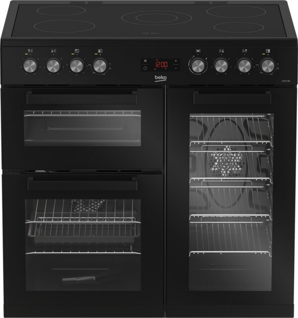 Beko KDVC90K 90cm Electric Range Cooker with Ceramic Hob - Black
