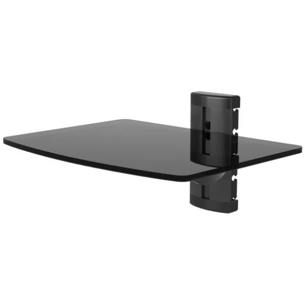 TTAP TTD-1-SHELF Single Glass Wall Shelf - Black