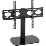 TTAP PED64F 470 mm TV Stand with Bracket - Black Glass - Up To 60"