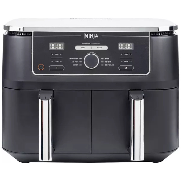 NINJA Foodi MAX Dual Zone AF400UK Air Fryer - Black (Inc Silicon Tongs)