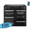 Belling CC100EiBLK Cookcentre 100cm Induction Rangercooker - Black (3 Year Warranty)