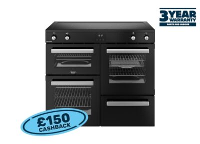 Belling CC100EiBLK Cookcentre 100cm Induction Rangercooker - Black (3 Year Warranty)
