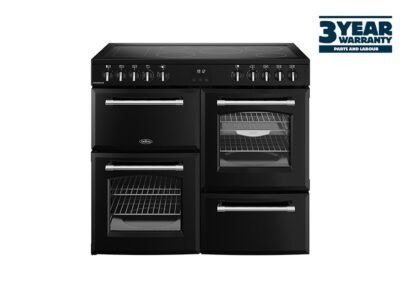 Belling FH100EBLK 100cm Farmhouse Electric Rangecooker - Black (3 Year Warranty)