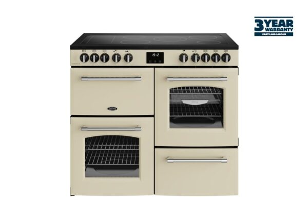 Belling FH100ECRM 100cm Farmhouse Electric Rangecooker - Cream (3 Year Warranty)
