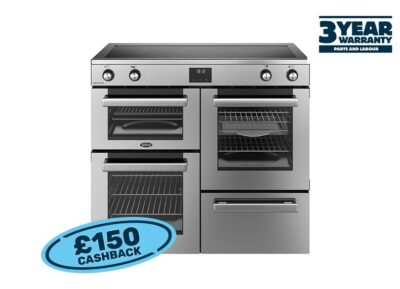 Belling CC100EiSTA Cookcentre 100cm Induction Rangercooker - Stainless Steel (3 Year Warranty)