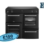 Belling FH100EiBLK Farmhouse 100cm Induction Rangecooker - Black (3 Year Warranty)
