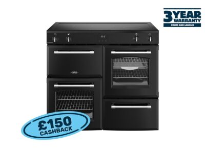 Belling FH100WiBLK Farmhouse 100cm Induction Rangecooker - Black (3 Year Warranty)