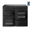 Belling FH110EBLK Farmhouse 110cm Electric Rangecooker - Black (3 Year Warranty)