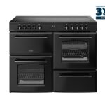 Belling FH110EBLK Farmhouse 110cm Electric Rangecooker - Black (3 Year Warranty)